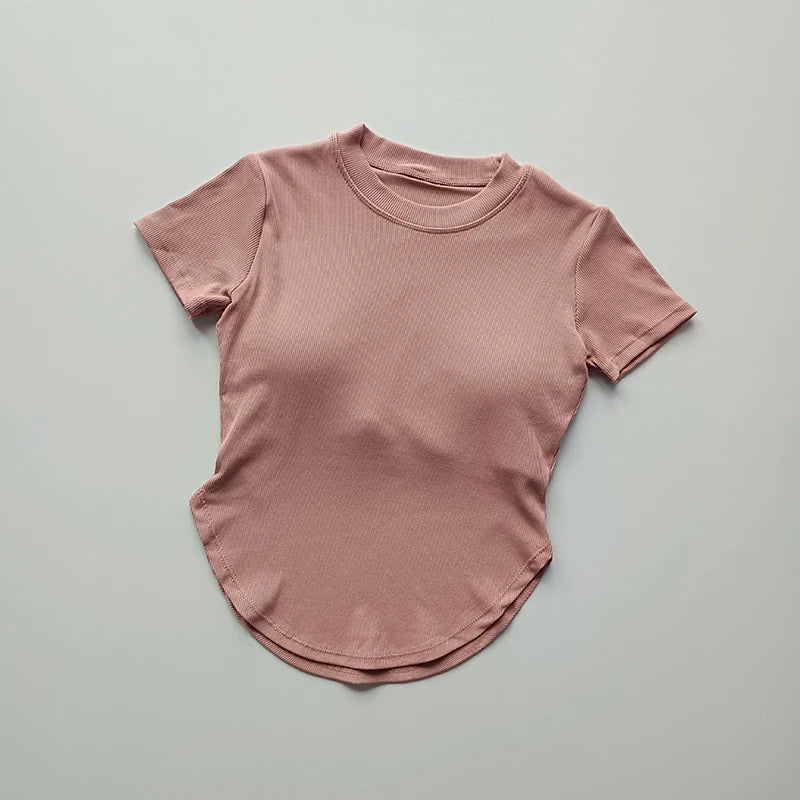 Short Sleeve Top with Built-In Chest Pad