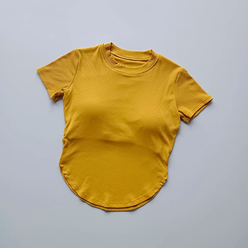 Short Sleeve Top with Built-In Chest Pad