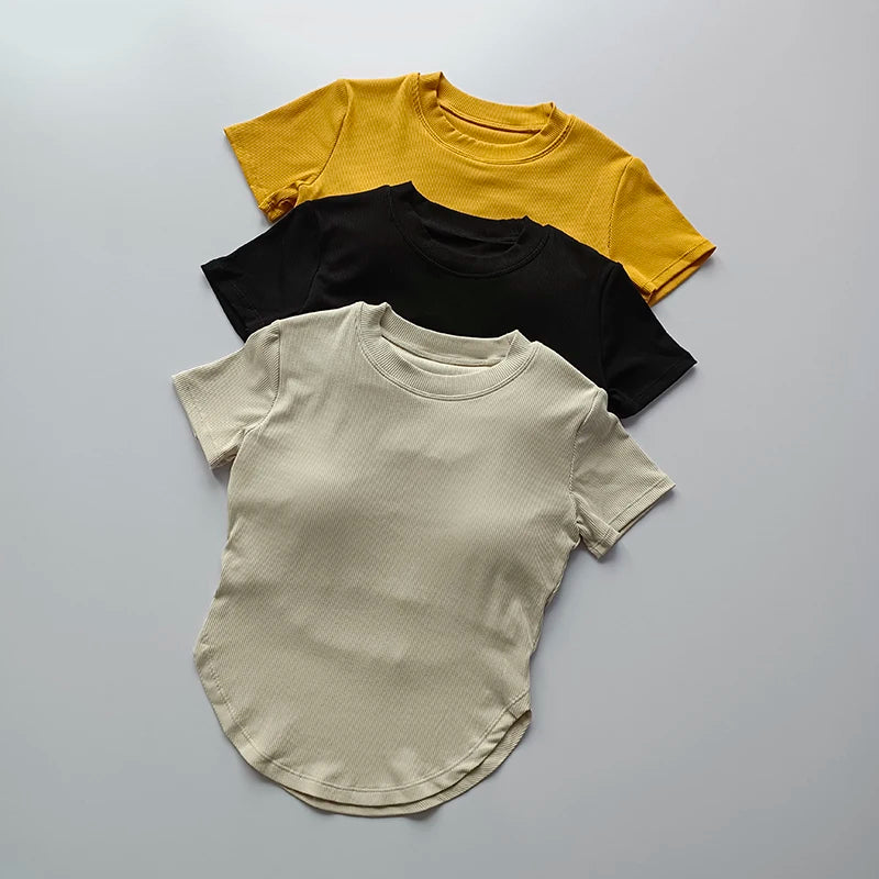 Short Sleeve Top with Built-In Chest Pad
