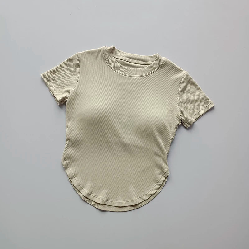 Short Sleeve Top with Built-In Chest Pad
