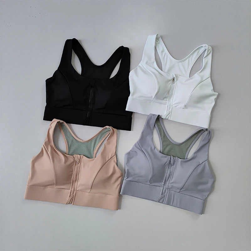 High-Impact Zipper Sports Bra