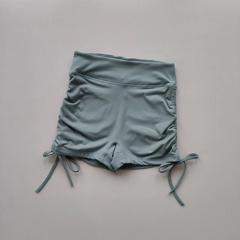 High-Waisted Peach-Lift Fitness Shorts – Drawstring