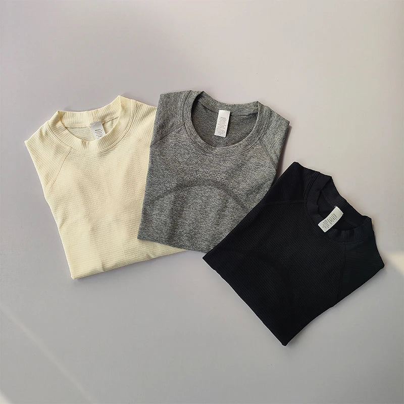 Long-Sleeve Sports Top, Round Neck