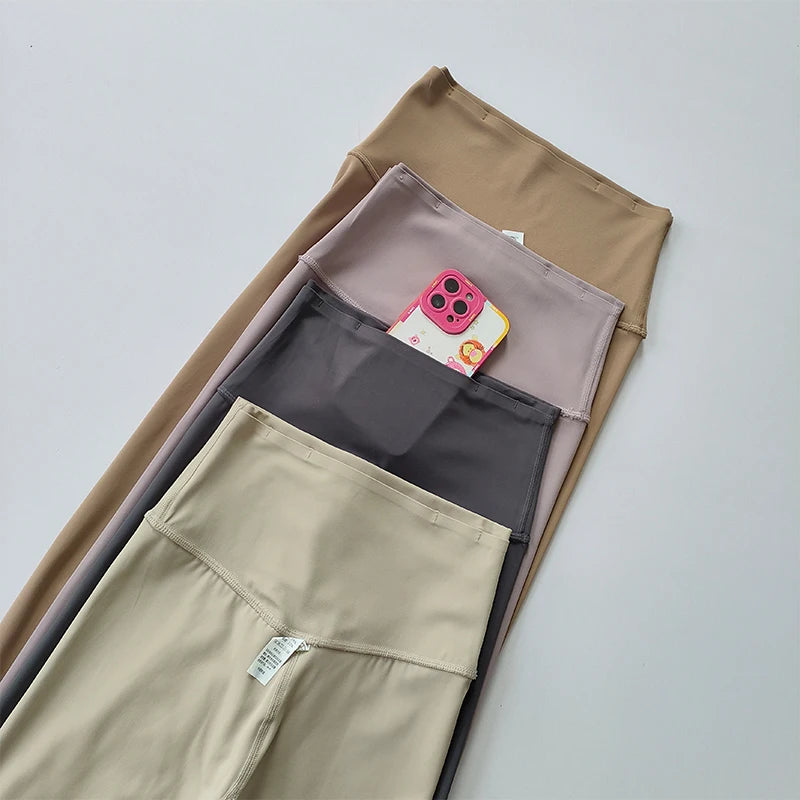High-Waist Nude Leggings with Pockets
