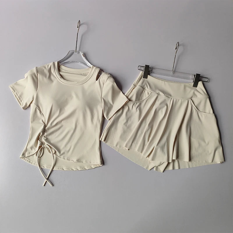 Slim-Fit Sports Set, Short-Sleeve Top & Short