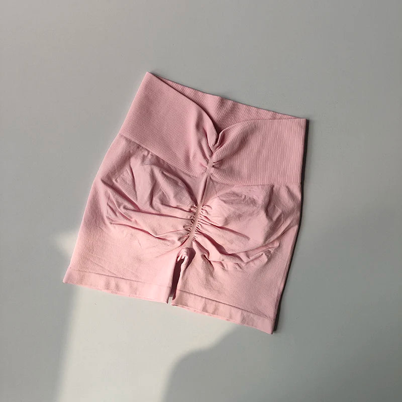 Peach-Lift High-Waist Fitness Shorts