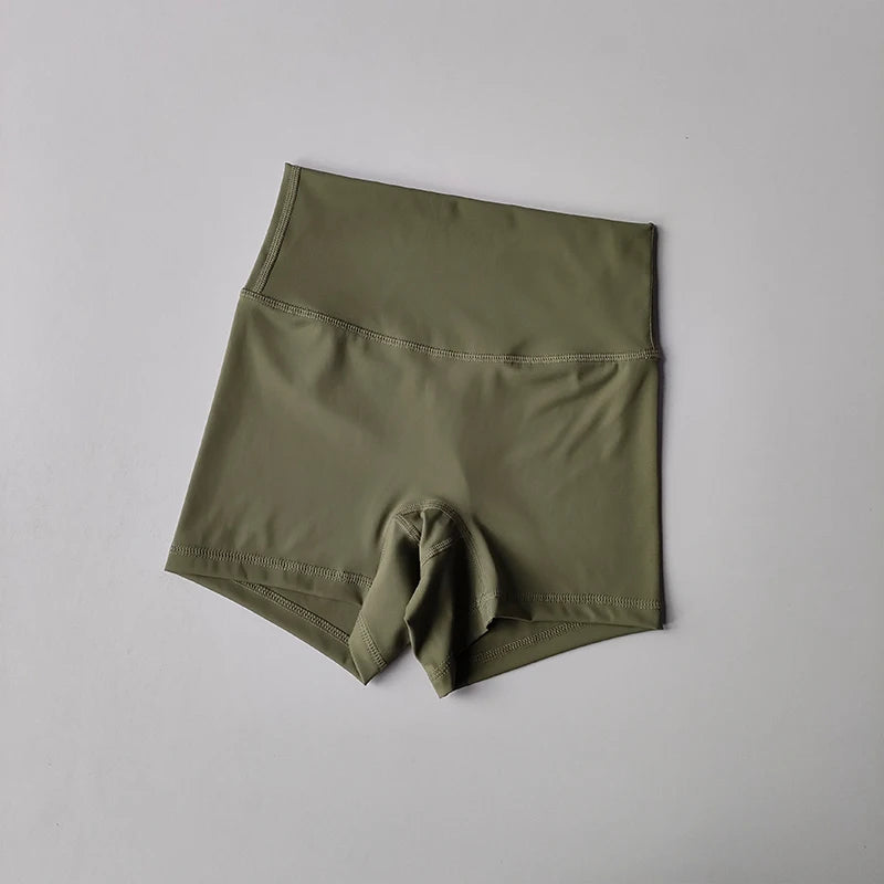 High-Waisted Sports Shorts – Nude