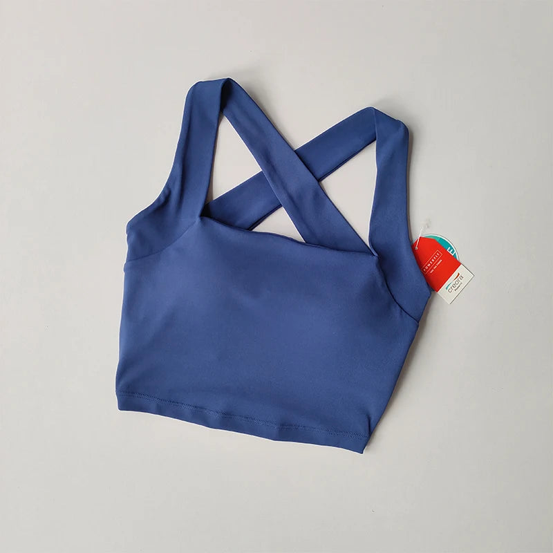 Seamless Cross-Back Sports Bra