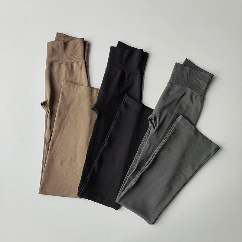 High-Waisted Flared Leggings, Compression Fit.