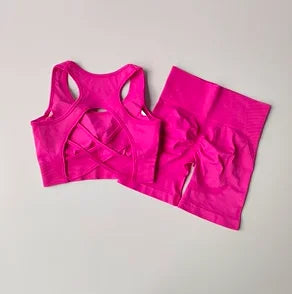 Set – Hip-Lifting Shorts & Beautiful Back Sports Bra