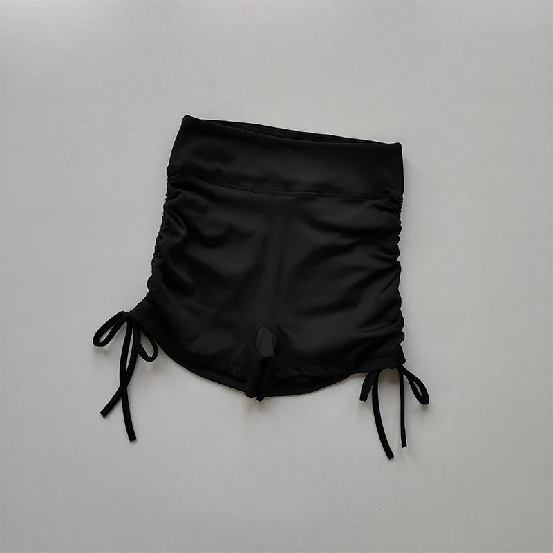 High-Waisted Peach-Lift Fitness Shorts – Drawstring