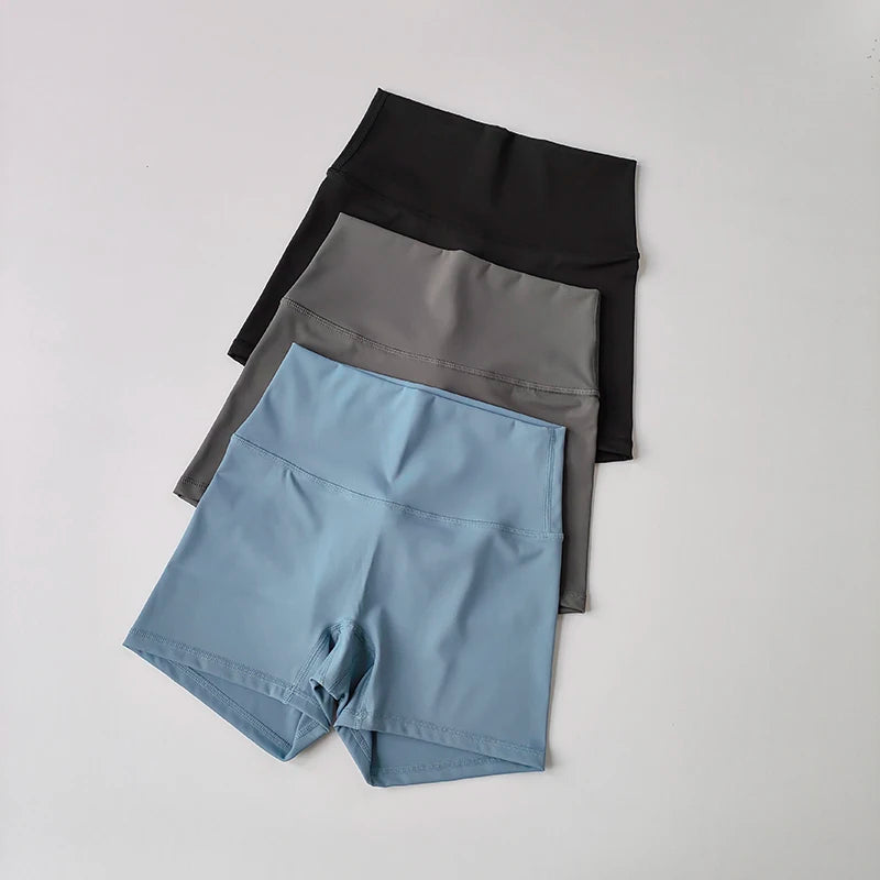 High-Waisted Sports Shorts – Nude