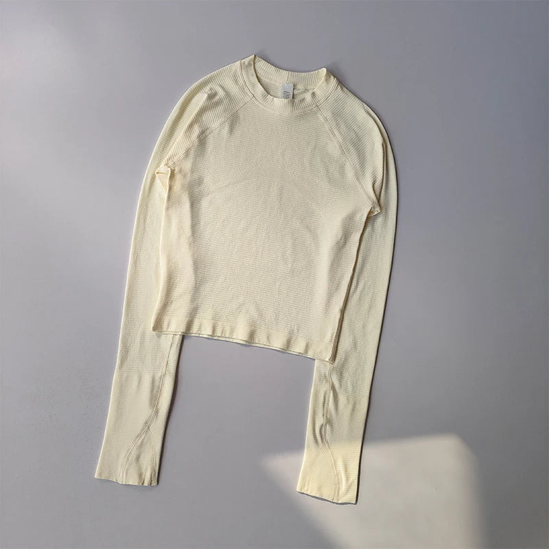 Long-Sleeve Sports Top, Round Neck