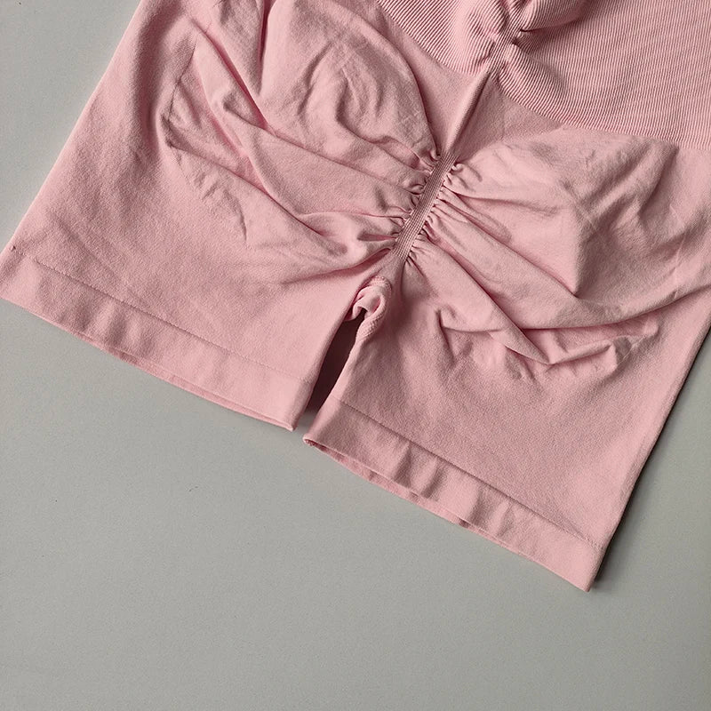 Peach-Lift High-Waist Fitness Shorts