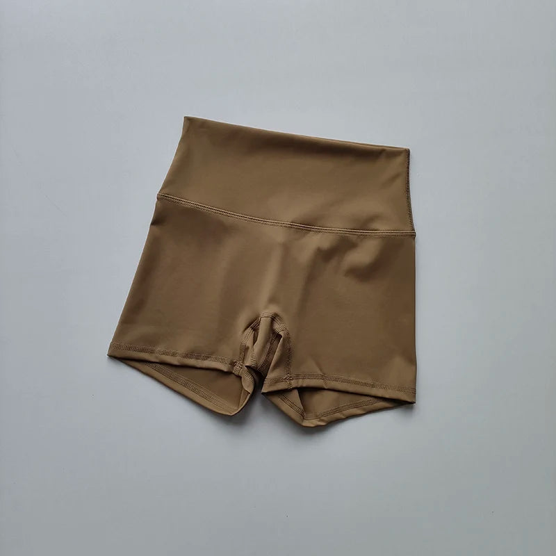 High-Waisted Sports Shorts – Nude