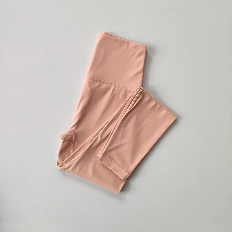 High-Waist Nude Leggings with Pockets