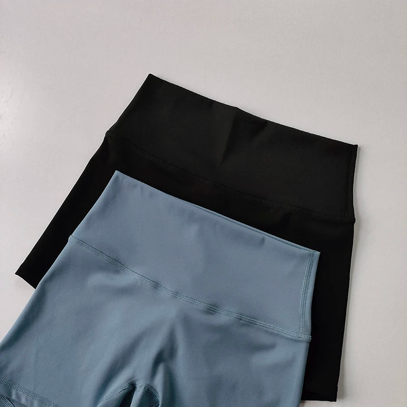 High-Waisted Sports Shorts – Nude