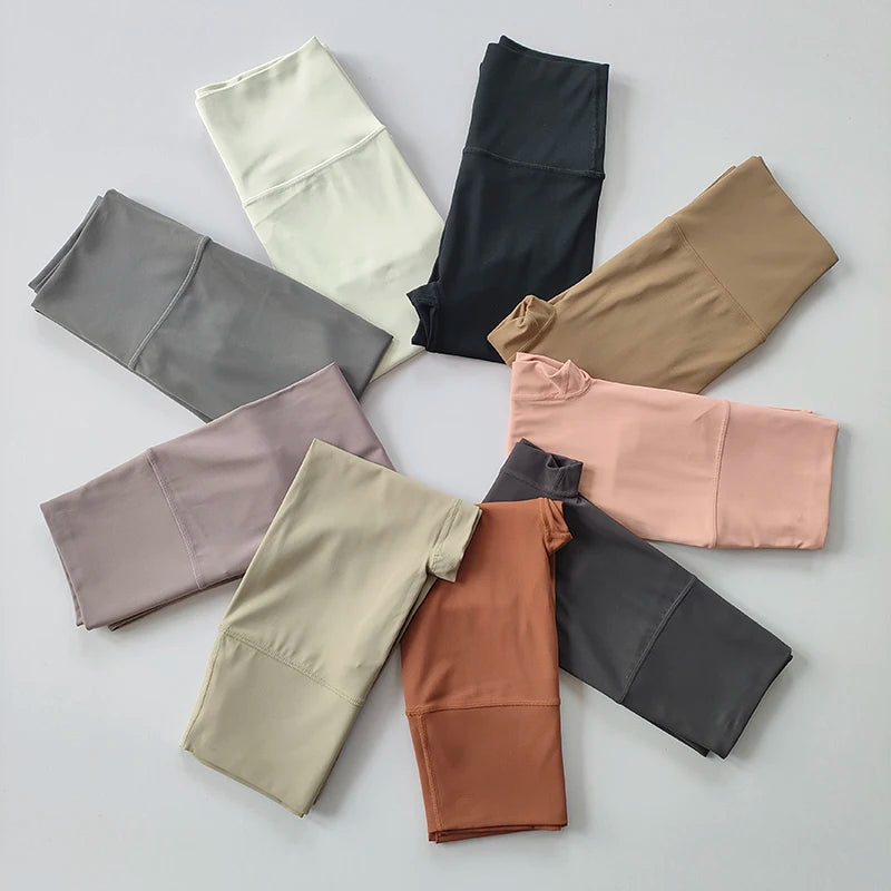 High-Waist Nude Leggings with Pockets
