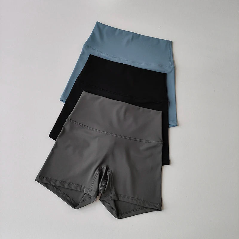 High-Waisted Sports Shorts – Nude