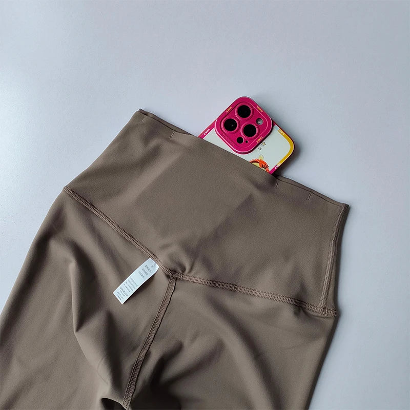 High-Waist Nude Leggings with Pockets