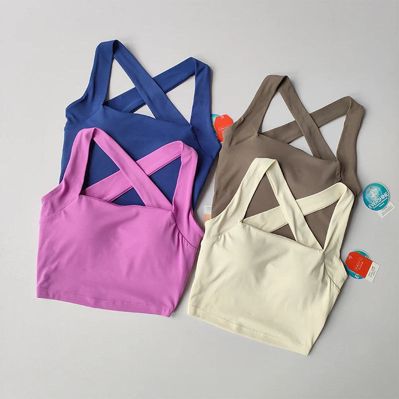 Seamless Cross-Back Sports Bra