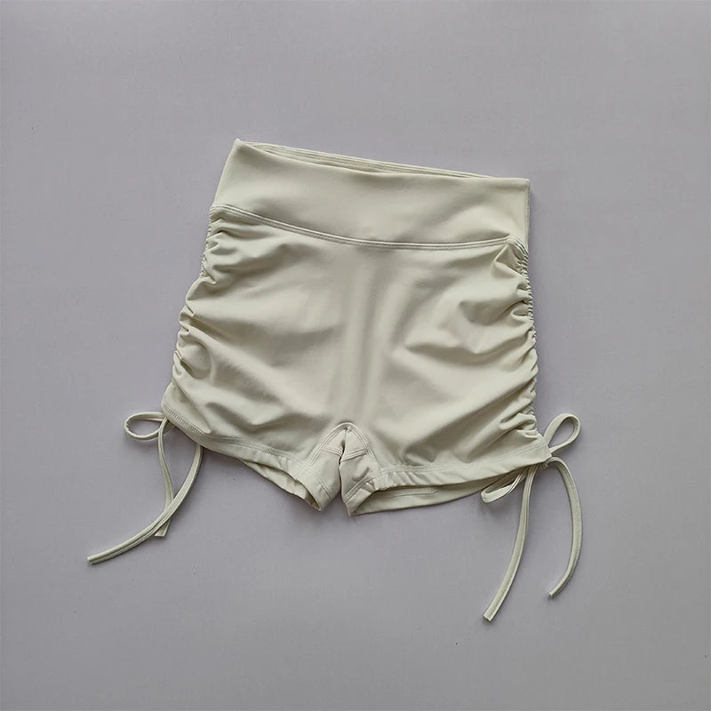 High-Waisted Peach-Lift Fitness Shorts – Drawstring