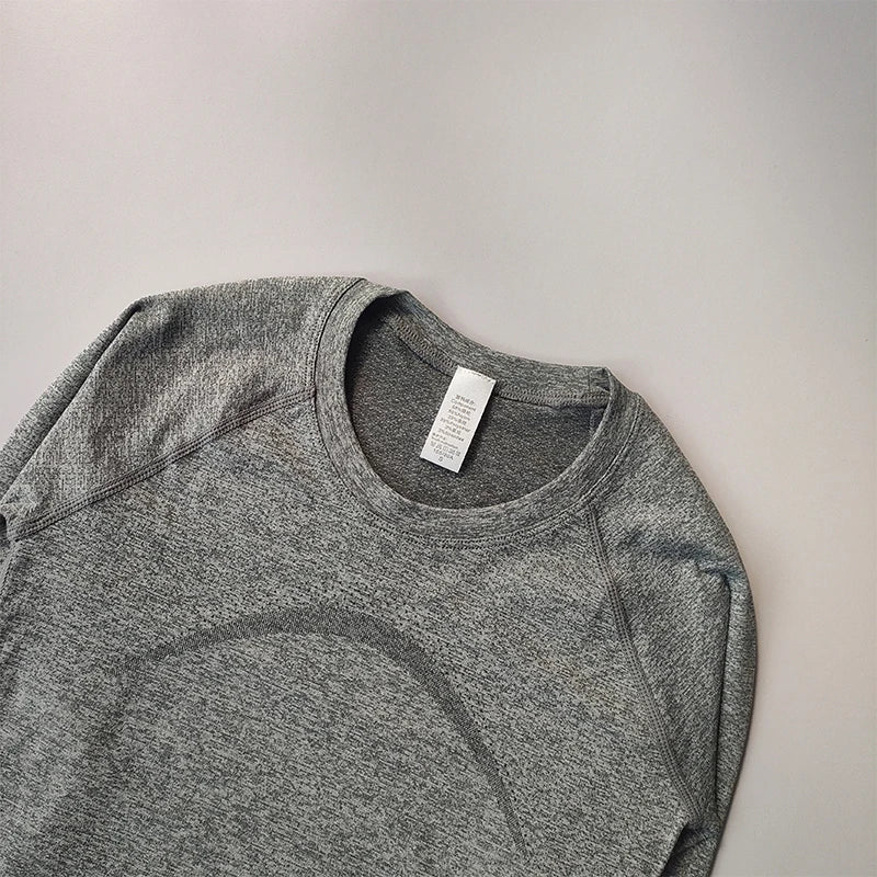 Long-Sleeve Sports Top, Round Neck