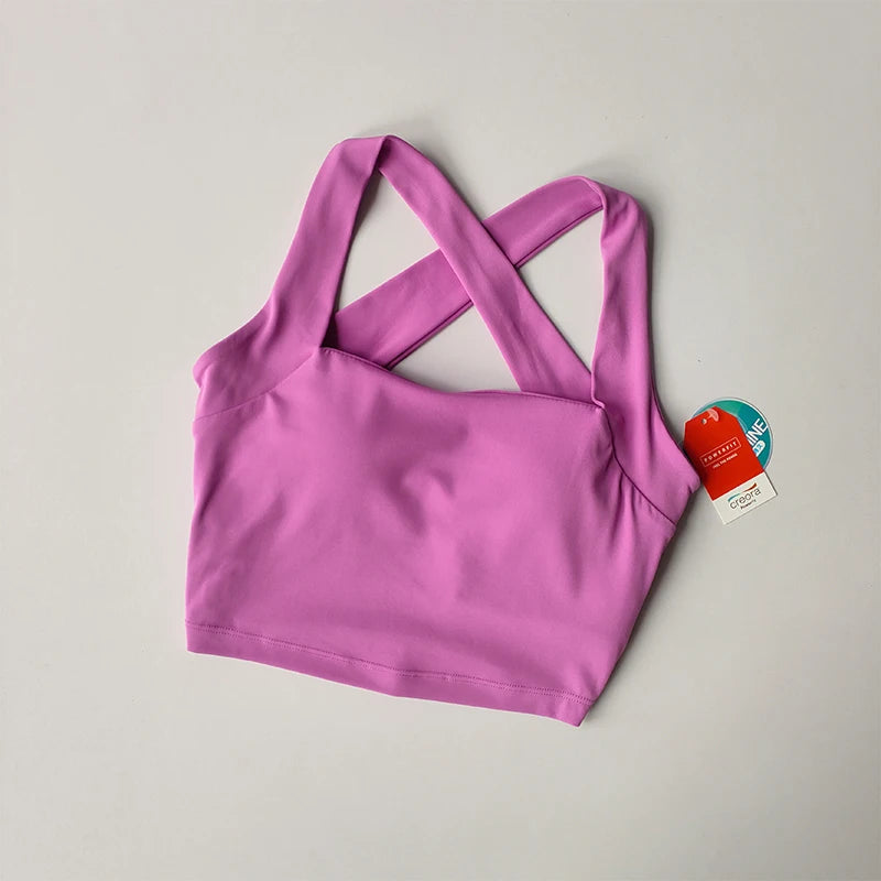 Seamless Cross-Back Sports Bra