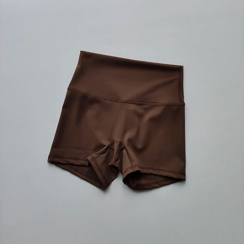 High-Waisted Sports Shorts – Nude