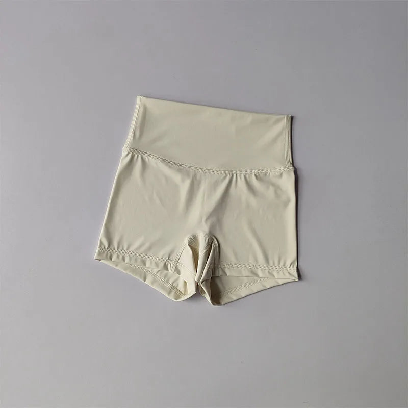 High-Waisted Sports Shorts – Nude