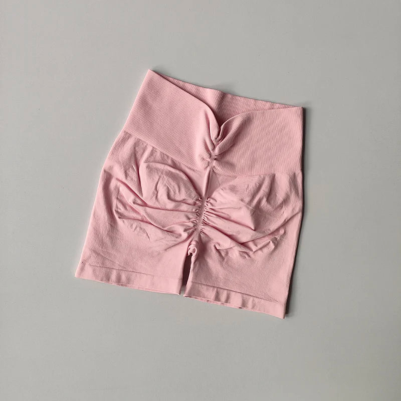 Peach-Lift High-Waist Fitness Shorts