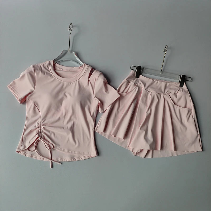 Slim-Fit Sports Set, Short-Sleeve Top & Short
