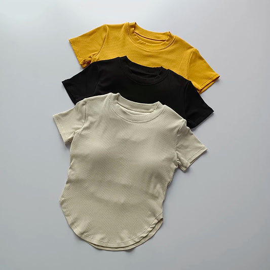 Short Sleeve Top with Built-In Chest Pad