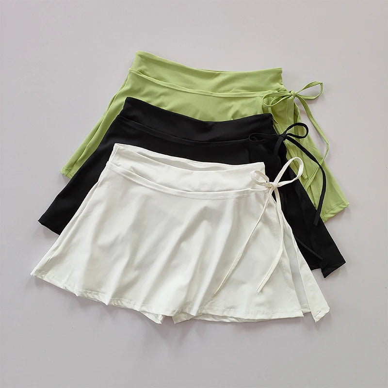 Side Split Skirt  with Pants and pocket