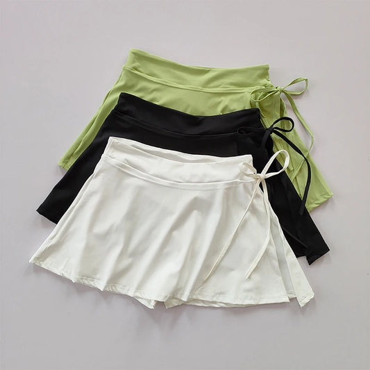 Side Split Skirt  with Pants and pocket