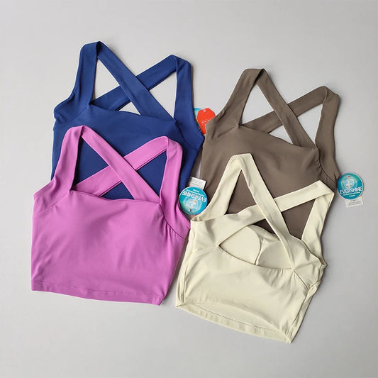 Seamless Cross-Back Sports Bra