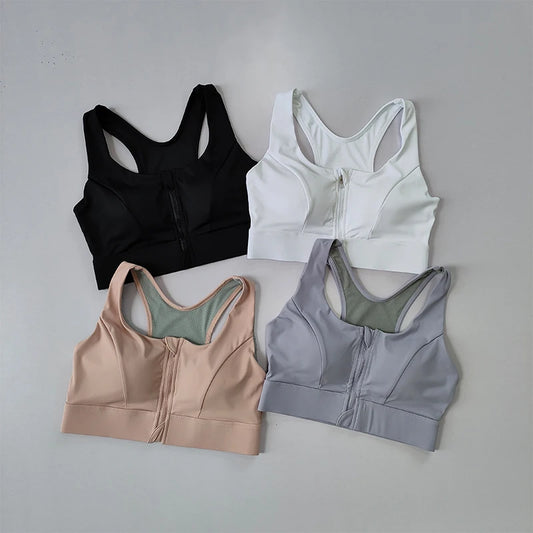 High-Impact Zipper Sports Bra