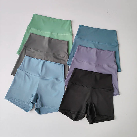 High-Waisted Sports Shorts – Nude