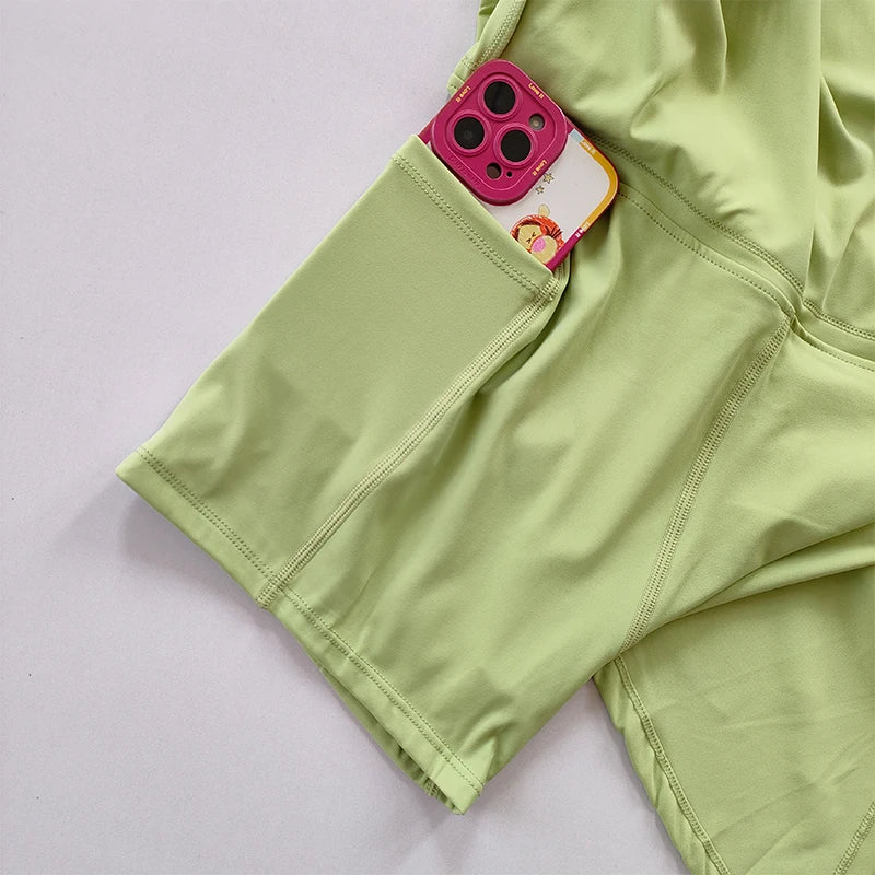 Side Split Skirt  with Pants and pocket