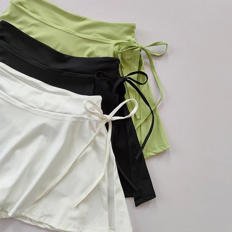 Side Split Skirt  with Pants and pocket