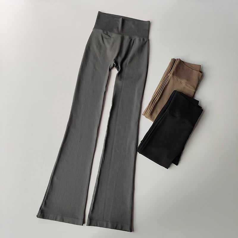 High-Waisted Flared Leggings, Compression Fit.