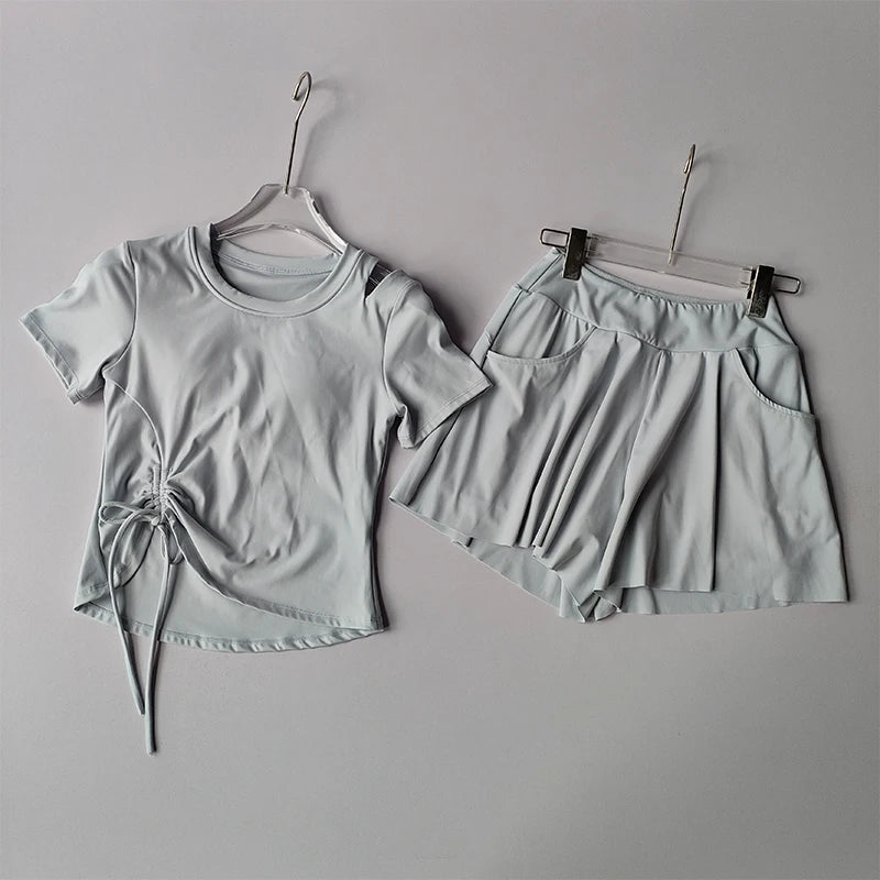 Slim-Fit Sports Set, Short-Sleeve Top & Short