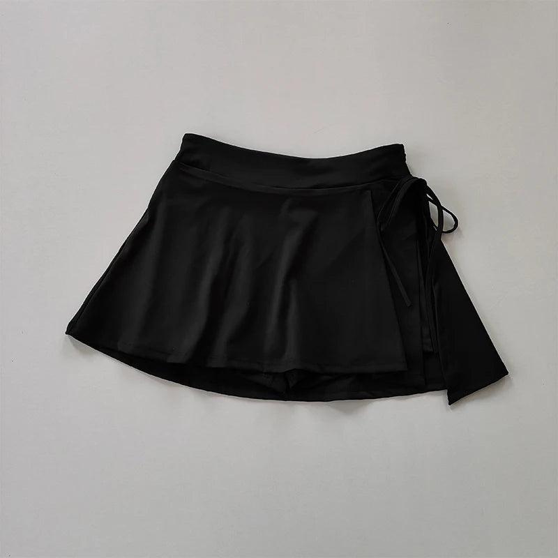 Side Split Skirt  with Pants and pocket