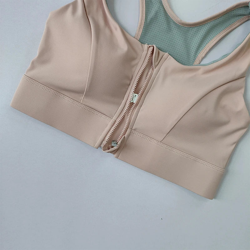 High-Impact Zipper Sports Bra
