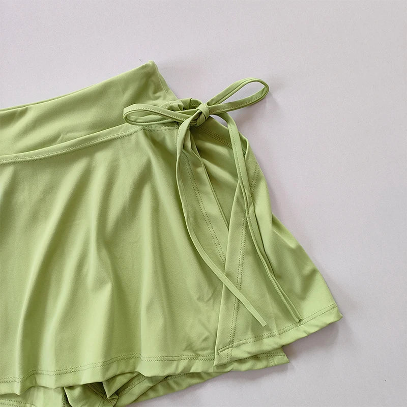 Side Split Skirt  with Pants and pocket
