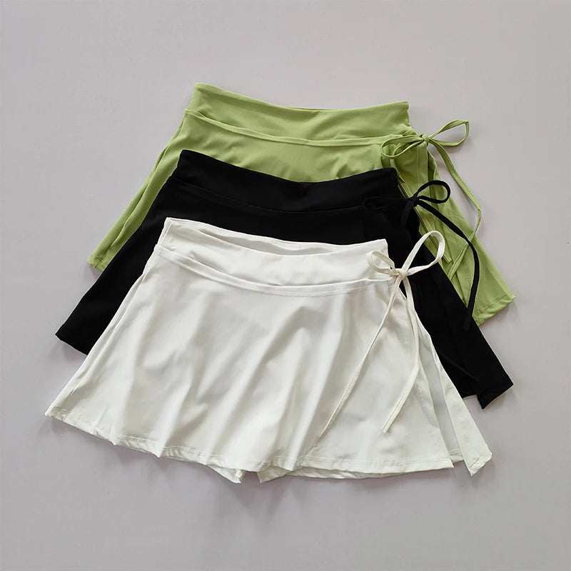 Side Split Skirt  with Pants and pocket