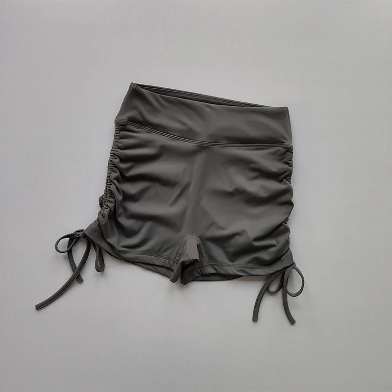 High-Waisted Peach-Lift Fitness Shorts – Drawstring