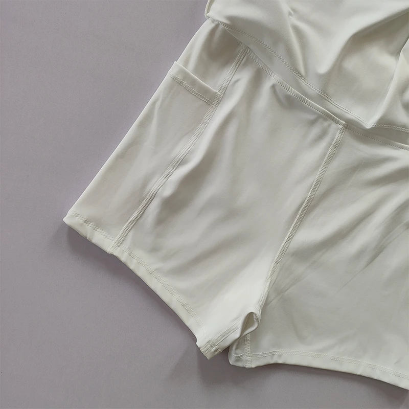 Side Split Skirt  with Pants and pocket